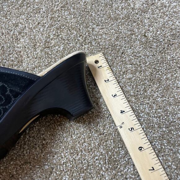 Softspots Slip On Mules Black Suede/Leather Floral Womens SZ 10WW clogs shoes - Picture 6 of 8